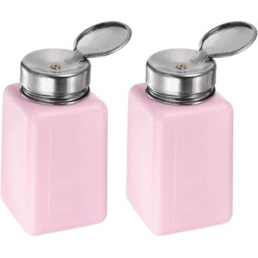 Imagem de Pluzmecalm 2 dispensadores de álcool solvente rosa de 200 ml (192.8 g) Dispensador de líquido com tampa de vedação de aço inoxidável para removedor de esmalte de acetona