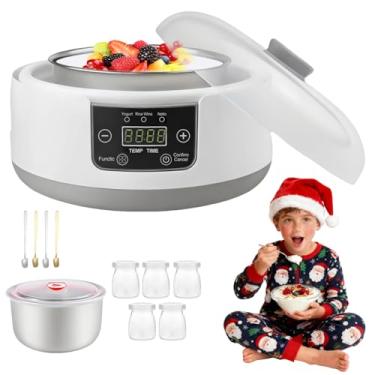 Imagem de Máquina de iogurte probiótico, máquina de iogurte totalmente automática de 1,2 litro, máquina de iogurte com controle de temperatura e tempo, iogurte para iogurte grego caseiro, vegano