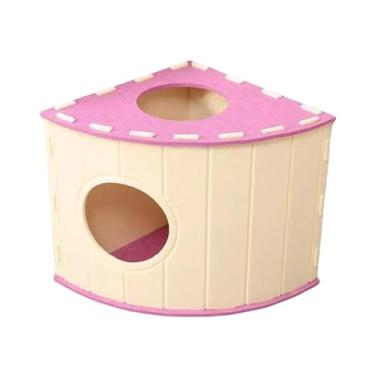 Imagem de Ioensy Casinha para Gatos com Arranhador e Esconderijo, e que Protege Carpetes Sofás, Cama/Condomínio para Gatinhos Ideal para Ambientes Internos, Rosa