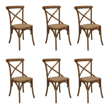 Imagem de Kit 6 Cadeiras Sala de Jantar Cozinha Danna Rattan Bétula