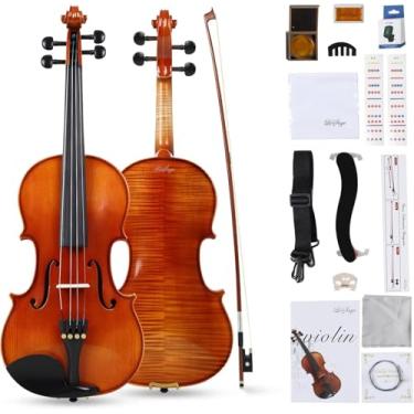 Imagem de LeSage Violino profissional, madeira natural, tamanho completo 4/4, estrutura de abeto e bordo, operação manual, tom quente rico (1/2)