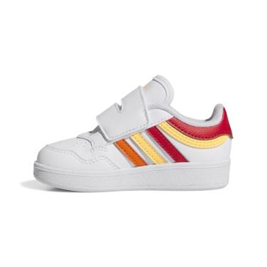 Imagem de adidas Tênis infantil unissex Hoops 4.0, Branco/melhor escarlate/cor do fornecedor, 13.5 Little Kid