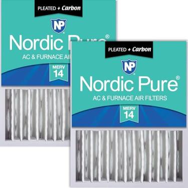 Imagem de Nordic Pure 40 x 50 x 12 (tamanho real: 38 x 49 x 10 cm) Filtros de ar de substituição Honeywell Merv 14 Plus Carbon pacote com 2