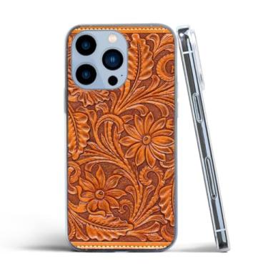 Imagem de Compatível com capa para iPhone 16E com impressão pura e clara, estampas trabalhadas, couro marrom, acessórios fofos, berloques