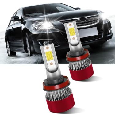 Imagem de LSLIGHT Lâmpadas compatíveis com Toyota Camry 2007 2008 2009 2010 2011 2012 2013 2014 H11 H8 H9 farol baixo brilho 800% com ventilador de resfriamento Plug and Play Pacote de 2