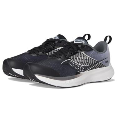 Imagem de Saucony Tênis Ride Kidz, preto/branco, tamanho 1 EUA unissex infantil grande