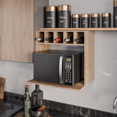 Imagem de Suporte para Microondas com Nicho Adega para Cozinha Emma 60cm M12 - D