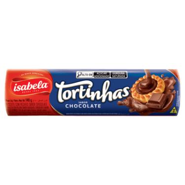 Imagem de Biscoito Recheado Chocolate Isabela Tortinhas 140g Crocante