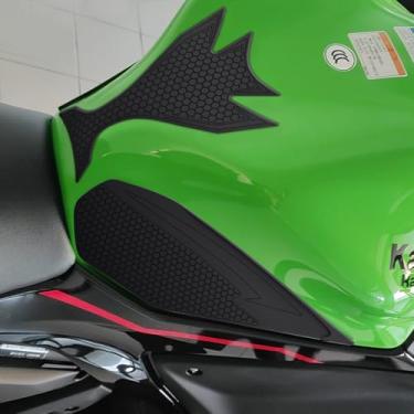 Imagem de Almofadas protetoras para tanque de motocicleta, design de favo de mel antiderrapante, compatível com Kawasaki Ninja 650 2017-2024 Z650 2019-2024 (preto)