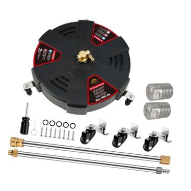 Imagem de Dualoai Limpador de Superfície Rotativo de 15,75 Polegadas, Acessório para Lavadora de Alta Pressão com Hastes de Extensão, Conector Rápido de 1/4 de Polegada