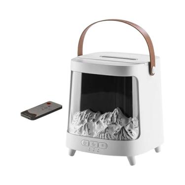Imagem de XLWLLNJ Umidificador de ar com difusor de óleos essenciais e função de temporizador, 200ml, portátil com alça, ideal para spa e quarto, Branco