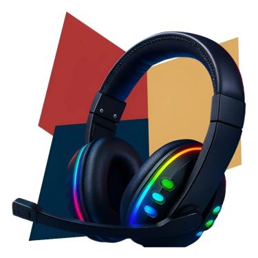 Imagem de Headset Gamer USB com LEDs Coloridos e Controle
