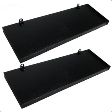 Imagem de Kit 2 Prateleira Preta 30X10 + Suporte Flutuante Mdf Organizadora Decoração Cozinha Banheiro Sala