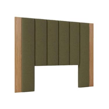 Imagem de Cabeceira Queen Flick Freijó e Verde 175 cm - Modern