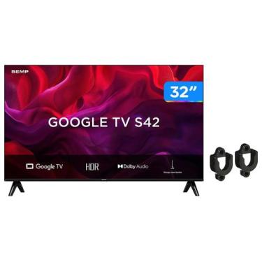 Imagem de Smart TV 32 SEMP HD LED 32S42 Google TV - 2 HDMI + Suporte para TV Fix