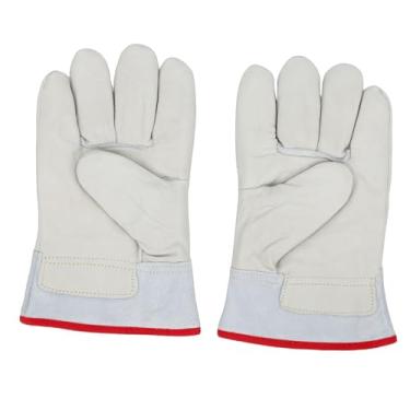 Imagem de Asixxsix Luvas Criogênicas, Luvas Protetoras de Couro Bovino de 26 Cm para Nitrogênio Líquido e Gelo Seco, Com Costura Dupla e Palma Reforçada, para Armazenamento Refrigerado Industrial