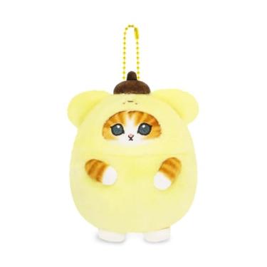 Imagem de CNAANA Chaveiro de pelúcia de gato fofo – Pingente de pelúcia macio, ótimo presente para meninos e meninas, Amarelo, sentado, P