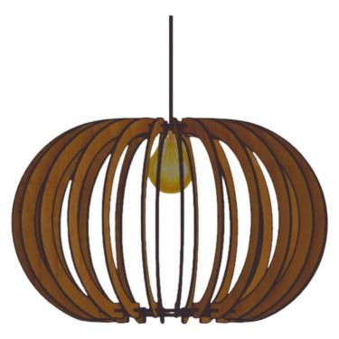 Imagem de Luminária Teto Tipo Pendente Deusa Mdf Completa - Cor:mdf Marrom