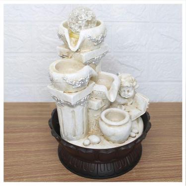 Imagem de Fonte De água Decorativa Cascata Anjo 3 Quedas Luz De Led Bivolt