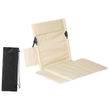 Imagem de RNXRZANK Cadeira de Chão Dobrável com Encosto E Bolsa de Transporte para Camping Ao Ar Livre, Almofada Versátil para Trekking E Caminhadas, Cáqui