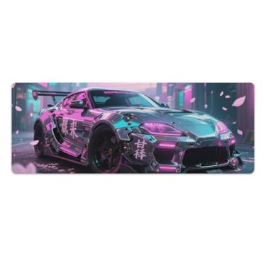 Imagem de HouLaiZhe JDM Tapetes de mesa de carro flores de cerejeira Sup esportes carro jogos tapetes de mouse pads de mesa grandes mousepads para teclado de mesa tapete de computador 30 x 80 cm