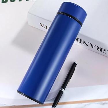 Imagem de Garrafa Térmica Inox 500ml com Termômetro LED Estilo Moderno e Isolamento Superior | APOLLO'S STORE (Azul)