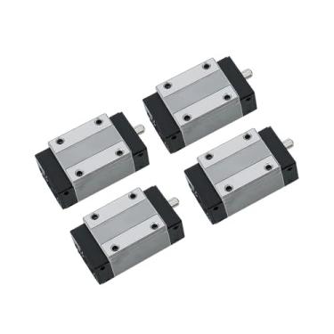 Imagem de 4 peças HGH25CA Carruagens quadradas HGW25CC F.l.a.n.g.e. Bloco deslizante para trilho de guia linear HGR25 de 25 mm para fresadora de gravadora CNC (suporte de aço HGH25CA)