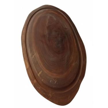 Imagem de Tábua de Corte e Petisqueira em Madeira, Design Orgânico Oval, 2 em 1