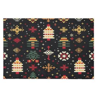 Imagem de CEBUGI Tapete de área 60 x 90 cm macio lavável tapete antiderrapante com suporte de borracha tapetes de área de fundo de Natal para sala de estar, quarto, decoração de casa