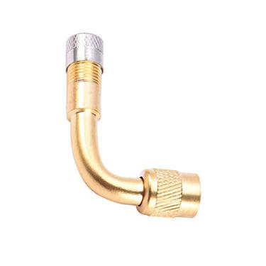 Imagem de Válvula de Ar Latão 90 Graus Schrader com Adaptador Extensão para Carro Caminhão Motocicleta