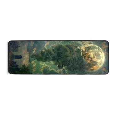 Imagem de Burbuja Tapete de corredor de paisagem de Halloween 61 x 183 cm, tapete lavável antiderrapante com suporte de borracha, tapete para sala de estar, corredor, decoração de casa