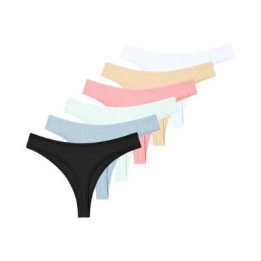 Imagem de Conjunto De 6 Calcinhas De Algodão Com Cintura Baixa Para Mulheres, In