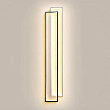 Imagem de Arandela de parede moderna com LED, luminária de parede geométrica linear, luminária de parede minimalista para sala de estar, quarto, cabeceira, corredor, decoração de casa, luzes de parede