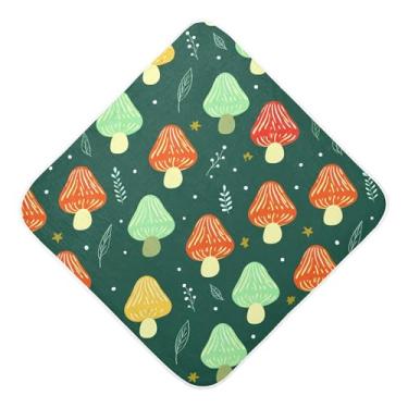 Imagem de Burbuja Toalha de banho de bebê cogumelos coloridos - Toalha com capuz de musselina macia e absorvente para recém-nascidos e bebês, 89 x 89 cm