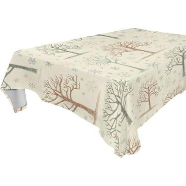 Imagem de Burbuja Toalha de mesa de árvores, toalha de mesa quadrada, anti-rugas, grossa para decoração de jantar, cozinha, festa, 152 x 152 cm