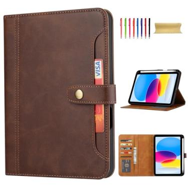 Imagem de Capa flip para Apple iPad 11ª 10ª geração 2025 2022 11,9 polegadas, porta-lápis, capa inteligente, hibernar, despertar, documentos protetores, bolso com fecho de pressão para iPad 11ª 10ª geração 10,9