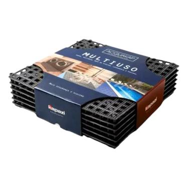 Imagem de Piso Borracha Estrado Acqua Kap Sauna Deck Piscina 12 Placas (Preto)