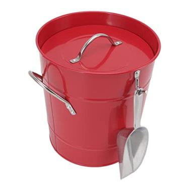 Imagem de Eujgoov Balde de Gelo Fácil de Manusear, Design de Banheira de Bar, Armazenamento de Vinho de Plástico para Restaurantes, Recipiente Redondo para Resfriamento de Cerveja, Folha Galvanizada Isolada