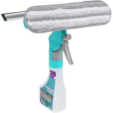Imagem de Mop Limpa Vidros Spray 3 em 1, Pulverizador, Esfregão e Rodo, Dispenser Borrifador, Borrifa, Limpa e Seca, Spray Integrado