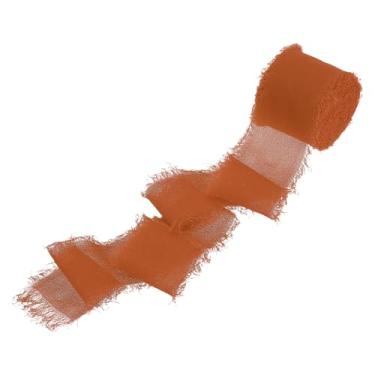 Imagem de PATIKIL Fita de franja de algodão de 3,8 cm x 5,5 m, 1 rolo de fita de algodão desgastada feita à mão para artesanato faça você mesmo, buquês, decoração de casamento, embrulho de presente, marrom