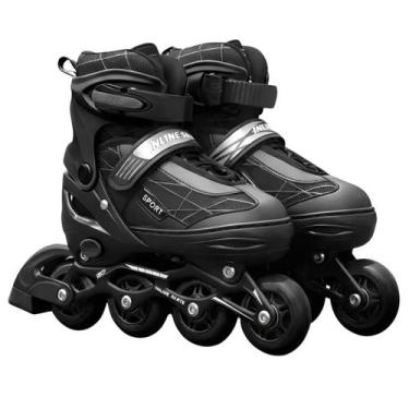 Imagem de Patins Roller Inline 4 Rodas Ajustável Adulto Rodinha com Led TAMANHO: