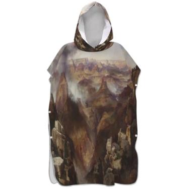 Imagem de Joisal Paisagem American Colorado Surf Poncho para trocador adulto reutilizável ponchos adultos para mulheres impressão toalha de praia com capuz
