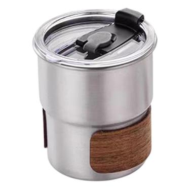 Imagem de DimyFew Caneca de aço Inoxidável Caneca de Cerveja de Vinhos Copos de Vinhos Copos de Café Reutilizável Caneca de Café para Acampar para Churrasco, Prata, Tamanho real