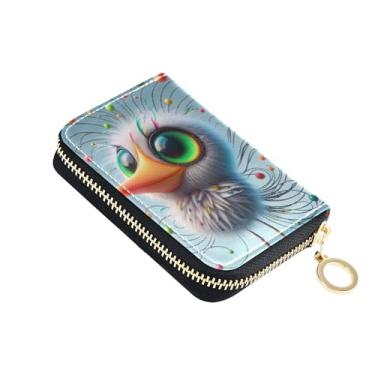 Imagem de Carteira feminina com zíper pequena e fofa com porta-cartões com bloqueio de RFID, linda carteira de viagem colorida com zíper