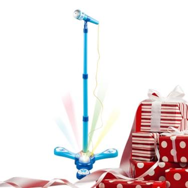 Imagem de Microfone Infantil - Brinquedo de Cantar com Suporte Ajustável Colorido e Luz - Brinquedo Karaokê para Diversão,para Meninos Meninas em Idade Pré-Escolar Família e Amigos