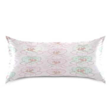 Imagem de Blueangle Fronha de cetim refrescante para cabelo e pele, buquês de rosas dos namorados, tamanho king 50,8 x 101,6 cm com fecho de envelope (372)