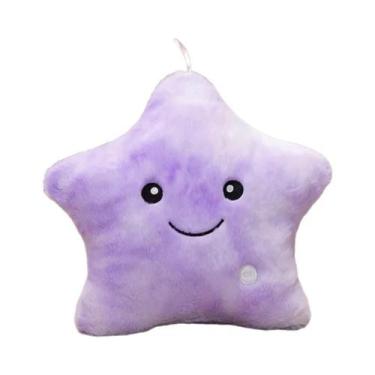 Imagem de Brinquedo De Pelúcia Estrela LED Brilhante, Almofada Macia Em Forma De
