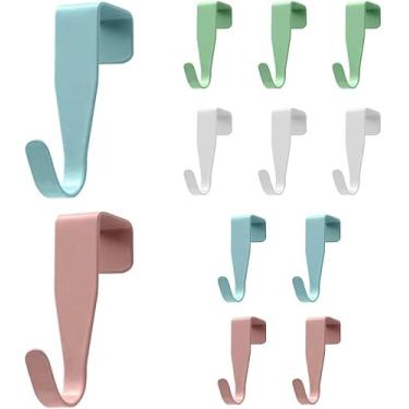 Imagem de Ganchos sobre a porta, 12 peças de cabide de porta, organizador resistente para sala de estar, banheiro, quarto, cozinha, roupas, toalhas, chapéus, casacos, bolsas
