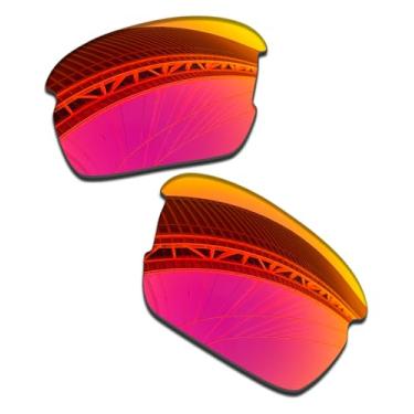 Imagem de LenzProse Lentes de reposição polarizadas de 1,5 mm para óculos de sol Oakley Flak XS OJ9005 59 mm, antiarranhões | Ajuste perfeito, Vermelho magenta polarizado - 1,5 mm, 59mm