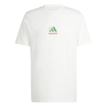 Imagem de Camiseta Adidas Grafica Pizza Masculina Branco/ Verde/ Vermelho 2GG-Masculino